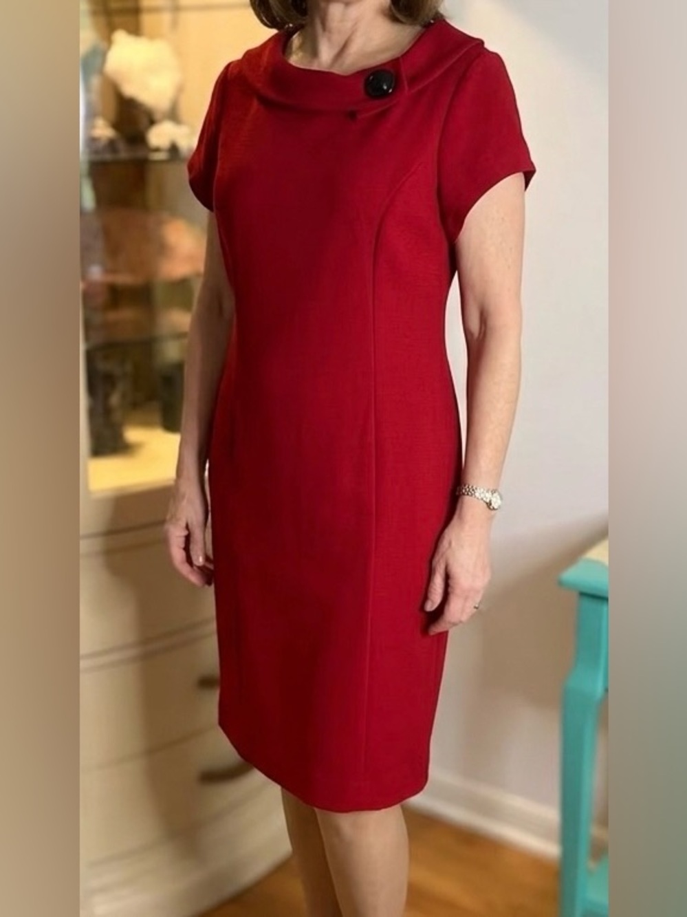 Lemmi for Nina Leonard Red Knit Sweater Dress XL